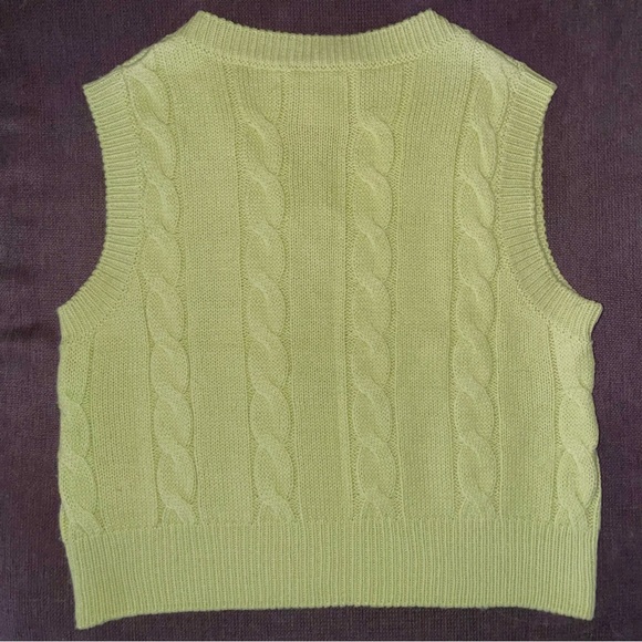 light green iets frans cropped sweater vest - Picture 2 of 2